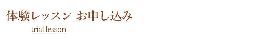 体験レッスンのお申し込み